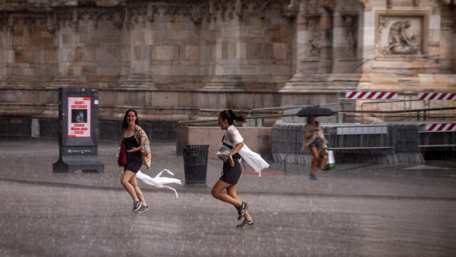 Dove c'è il rischio forti temporali di calore oggi e domani