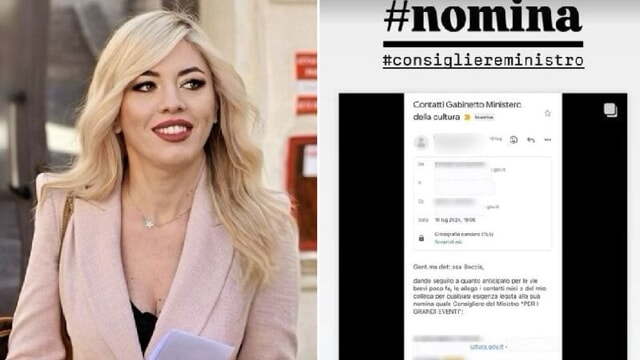 Maria Rosaria Boccia pubblica una presunta mail del ministero: "Contatti per la nomina a consigliere di Sangiuliano"