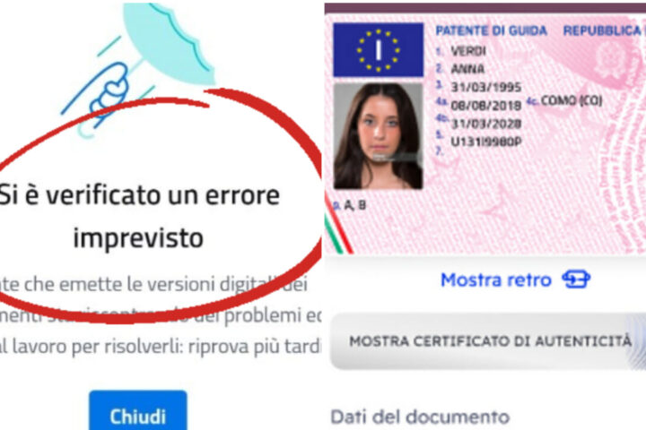 Patente e tessera sanitaria da oggi sul cellulare. Ma il servizio non funziona