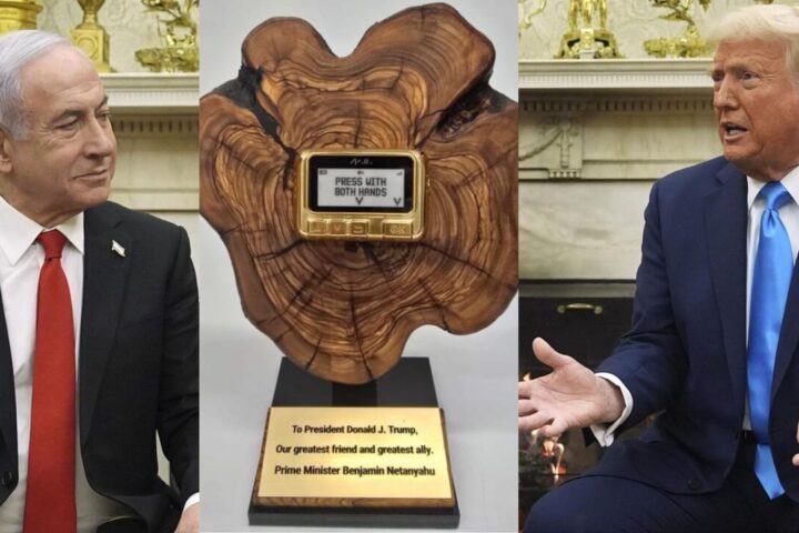 Il premier israeliano Netanyahu ha regalato un cercapersone d'oro a Donald Trump
