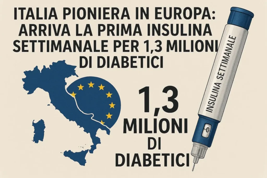 Italia pioniera in Europa: arriva la prima insulina settimanale per 1,3 milioni di diabetici