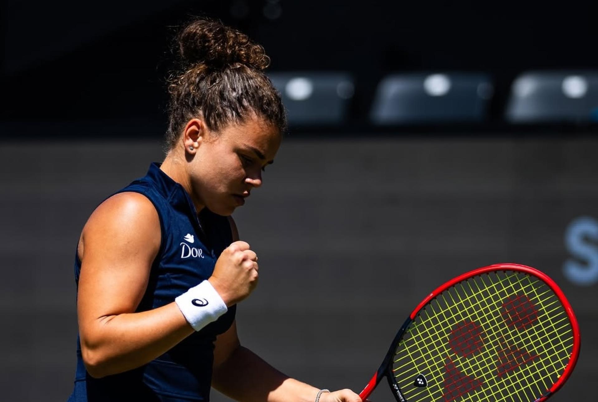 Jasmine Paolini protesta contro l'arbitro a Bad Homburg