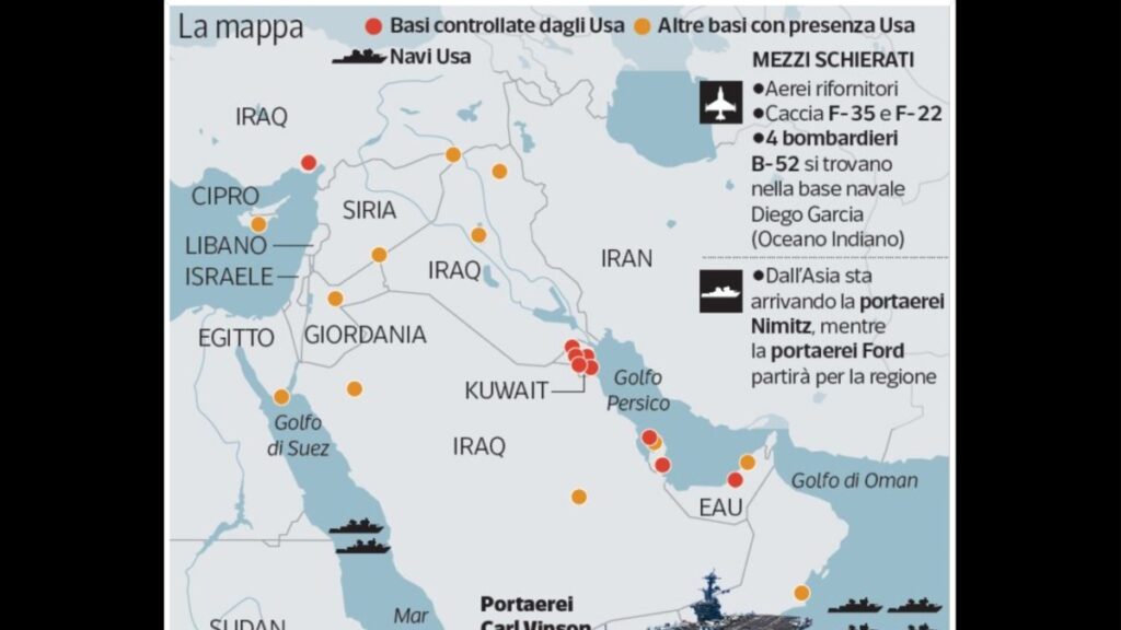 Portaerei, caccia e bombardieri strategici: gli Stati Uniti preparati per un possibile attacco all'Iran