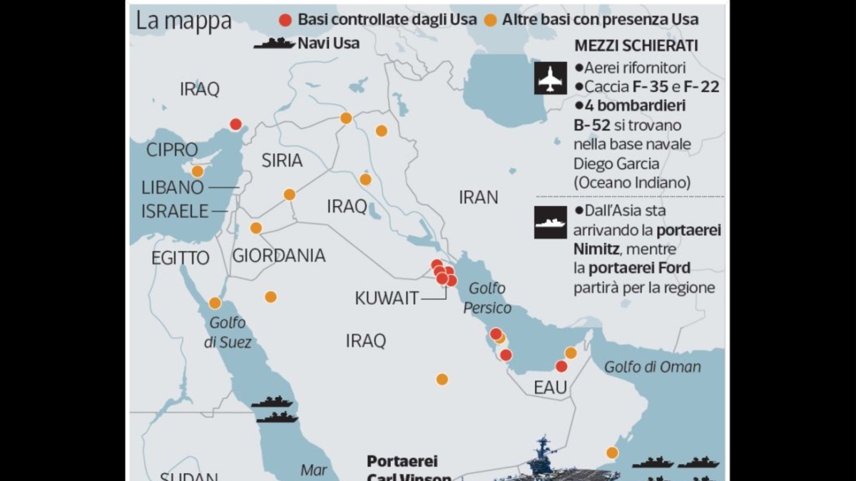 Portaerei, caccia e bombardieri strategici: gli Stati Uniti preparati per un possibile attacco all'Iran