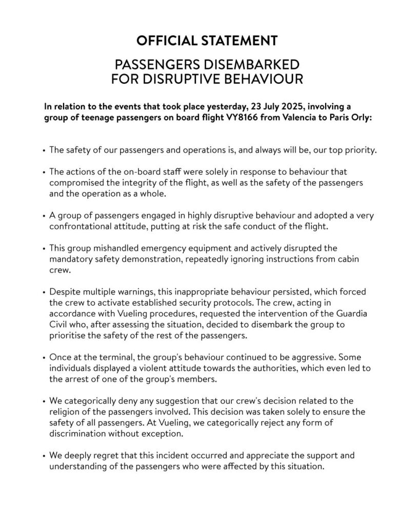 Espulsione di 47 bambini da volo Vueling, Israele denuncia atto antisemita