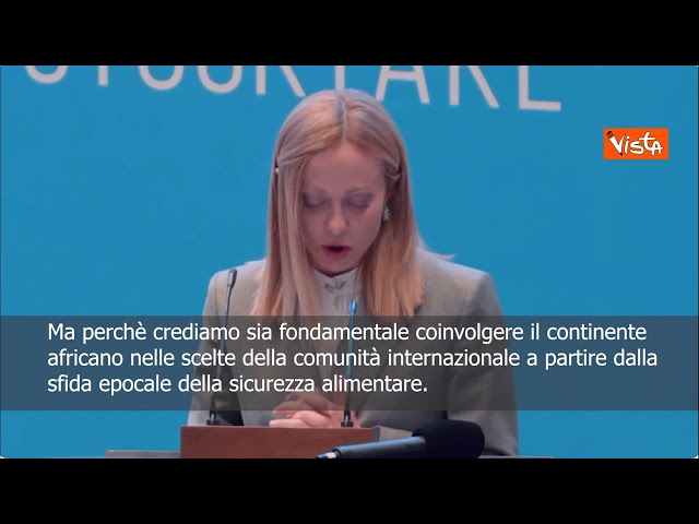 Meloni: Importante coinvolgere l'Africa nelle decisioni internazionali sulla sicurezza alimentare