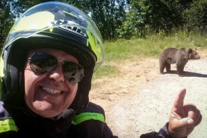 Motociclista attaccato da un orso in Romania, il drammatico video di Omar Farang Zin
