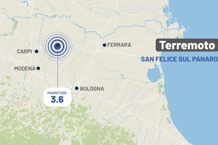Terremoto in provincia di Modena: magnitudo 3.6 oggi