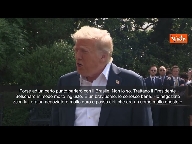 Trump: Dazi al 50% per il Brasile? Bolsonaro è un uomo onesto secondo il video