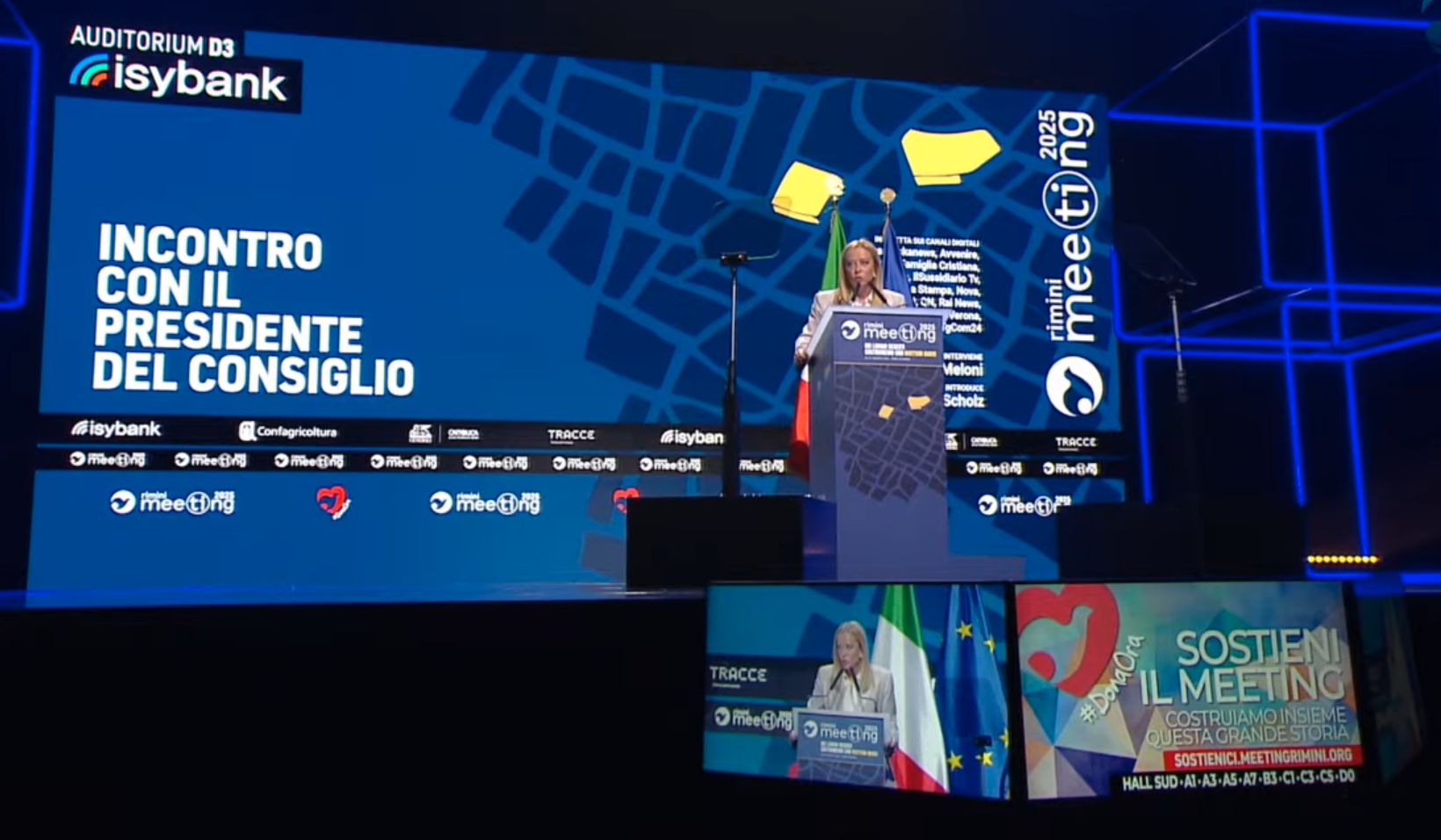 Gaza, Meloni al Meeting di Rimini: Italia leader nelle evacuazioni sanitarie, critica la reazione di Israele