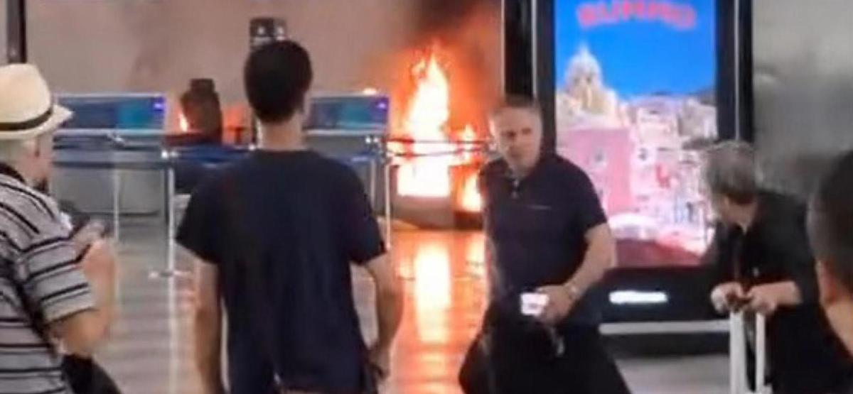 Incendio al check-in di Malpensa, arrestato un 28enne dopo momenti di panico