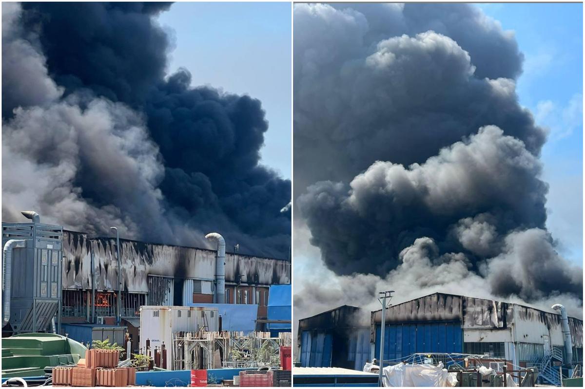 Incendio devastante a Fano in un cantiere di yacht di lusso: esplosioni e fumo nero, allerta aria irrespirabile