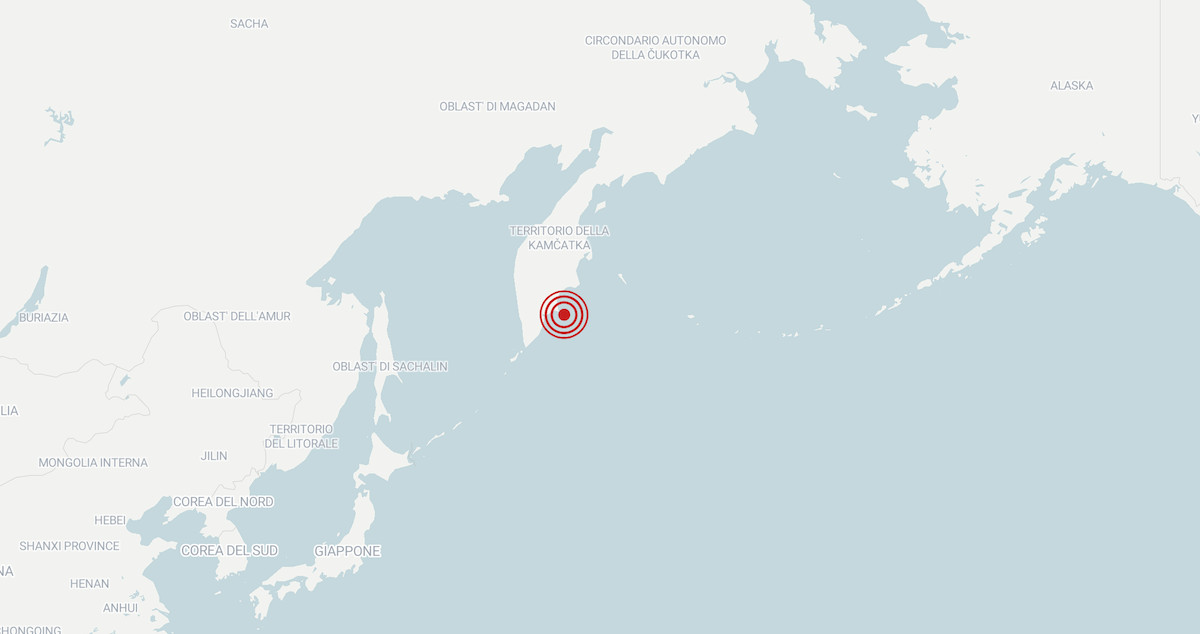 Fortissimo terremoto al largo della Kamchatka, Russia, magnitudo non confermata