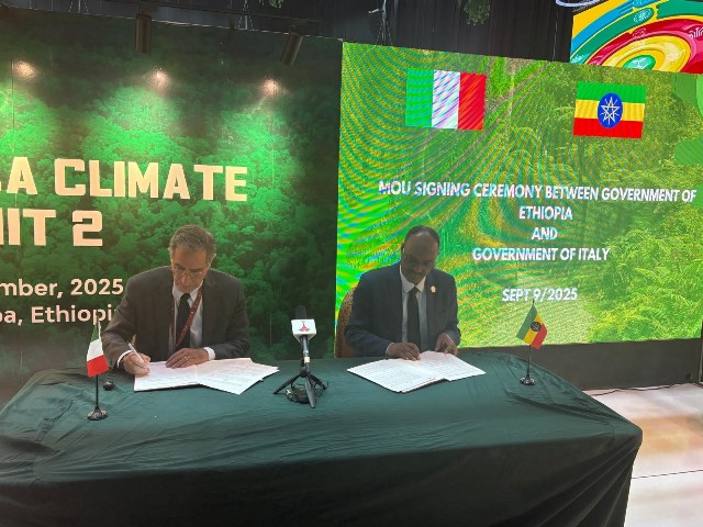Italia firma protocollo d'intesa con Etiopia per promuovere cooperazione climatica ad Addis Abeba
