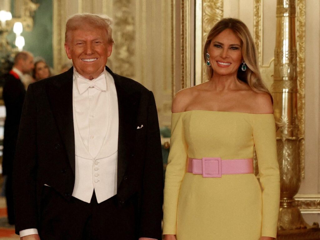 Kate si distingue alla cena di gala di Carlo III per Donald Trump e Melania