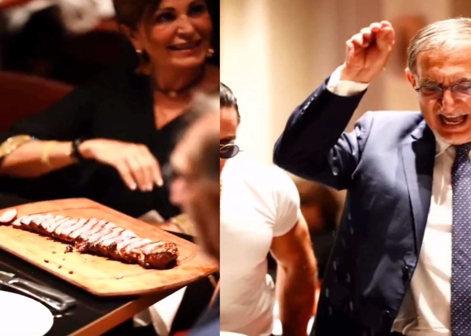 La Russa e Santanché cene al ristorante di Salt Bae a Milano, tentativo di imitazione fallito
