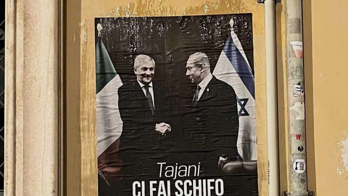 Manifesti contro Tajani a Viterbo: «Ci fai schifo», protesta dei Giovani democratici sulla guerra a Gaza