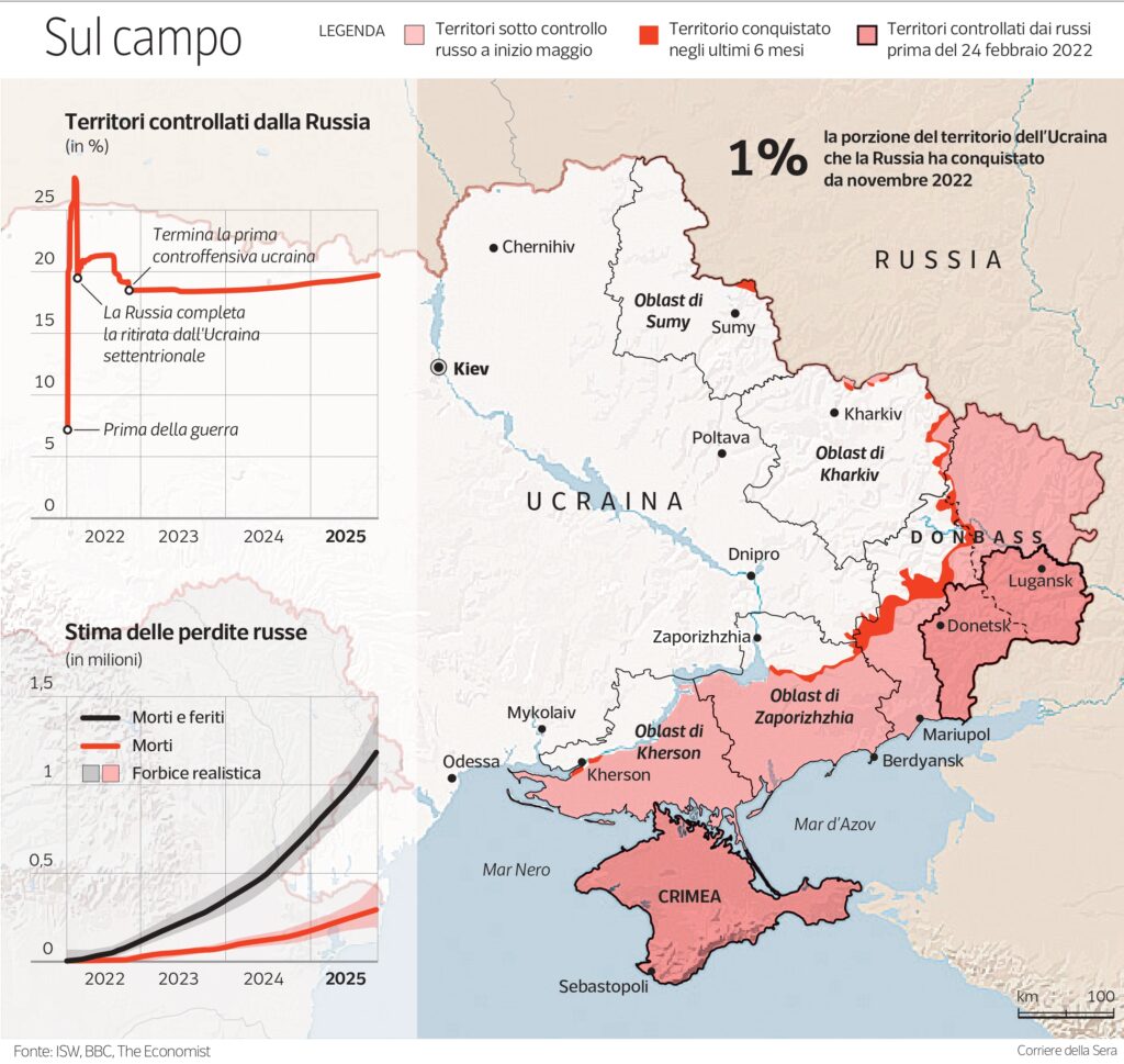 La conquista delle quattro regioni ucraine da parte di Putin potrebbe richiedere altri cinque anni secondo l'Economist