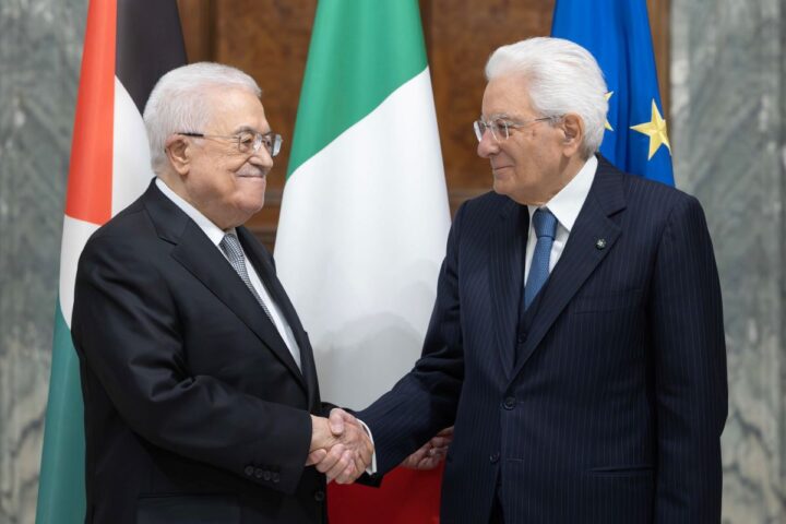 Abu Mazen incontra Mattarella: «Chiediamo il riconoscimento del nostro Stato accanto a Israele»