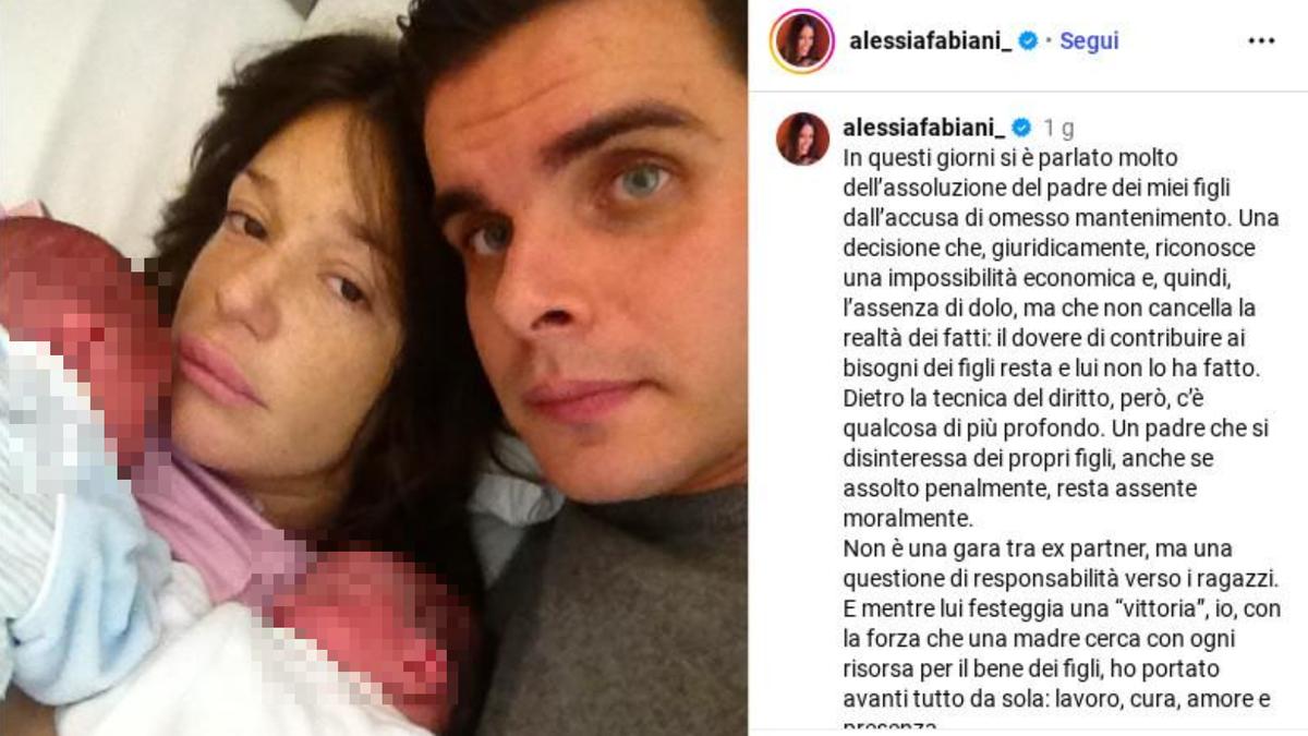 Alessia Fabiani critica l'assoluzione dell'ex per omesso mantenimento: “Assente moralmente”