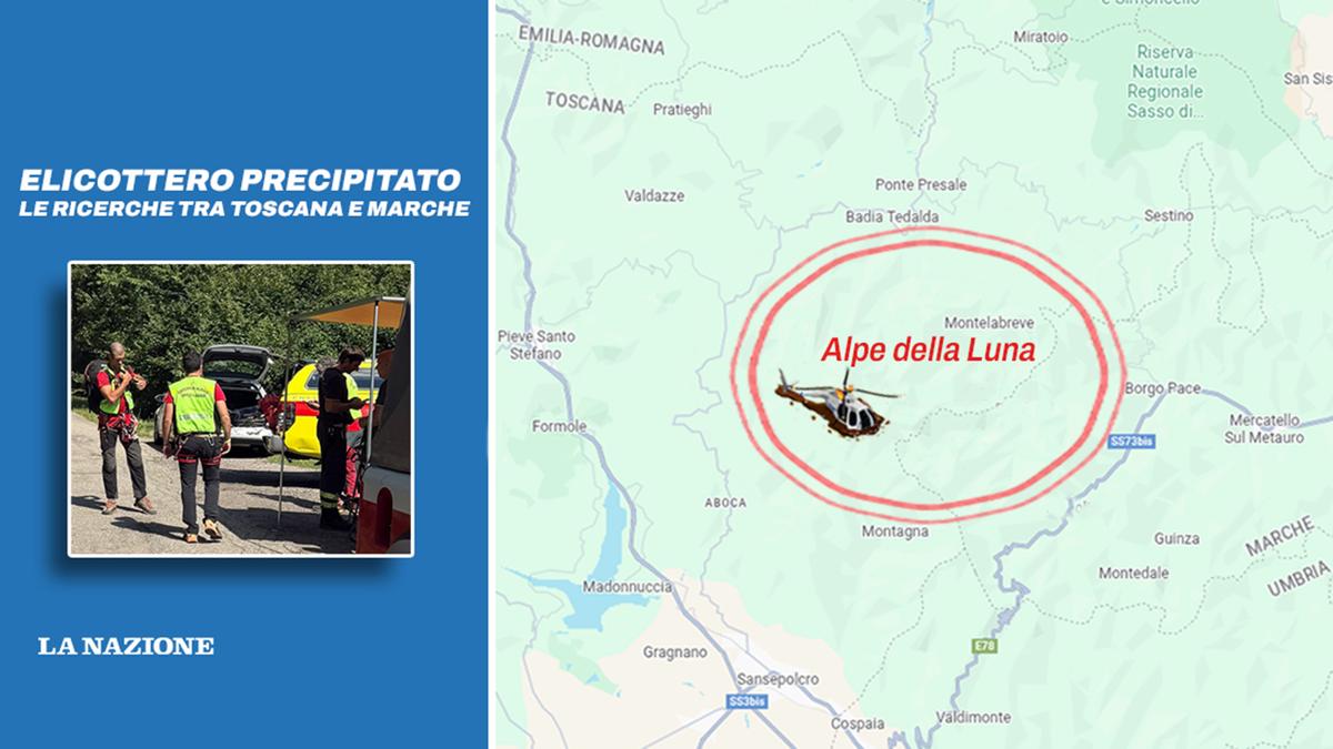 Elicottero precipitato in Toscana: ricerche in corso per due dispersi