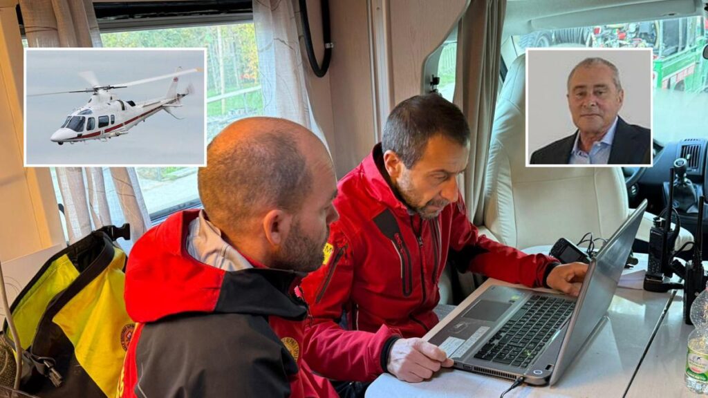 Elicottero scomparso in Toscana: ricerche attive per due dispersi a Borgo Pace