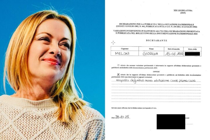 Giorgia Meloni pubblica la sua dichiarazione dei redditi 2025: reddito sceso a 180 mila euro dopo la perdita dei diritti d'autore