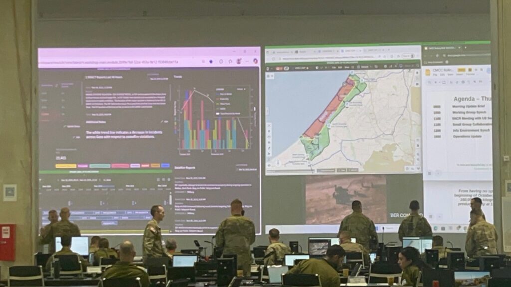 Il centro di comando a Kiryat Gat gestisce la tregua a Gaza con la presenza di 21 Paesi, inclusi Italia e Stati Uniti