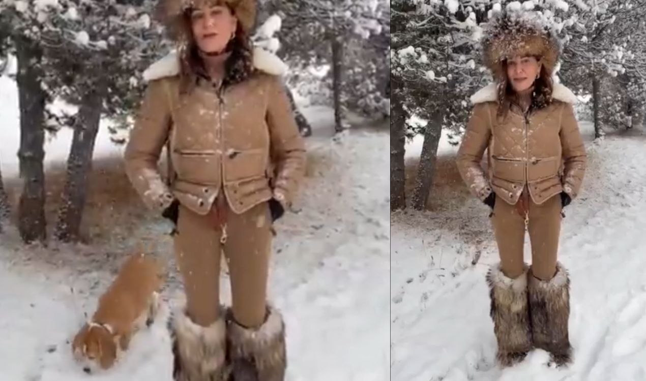 Daniela Santanché augura buon Natale ai lavoratori del turismo sotto la neve