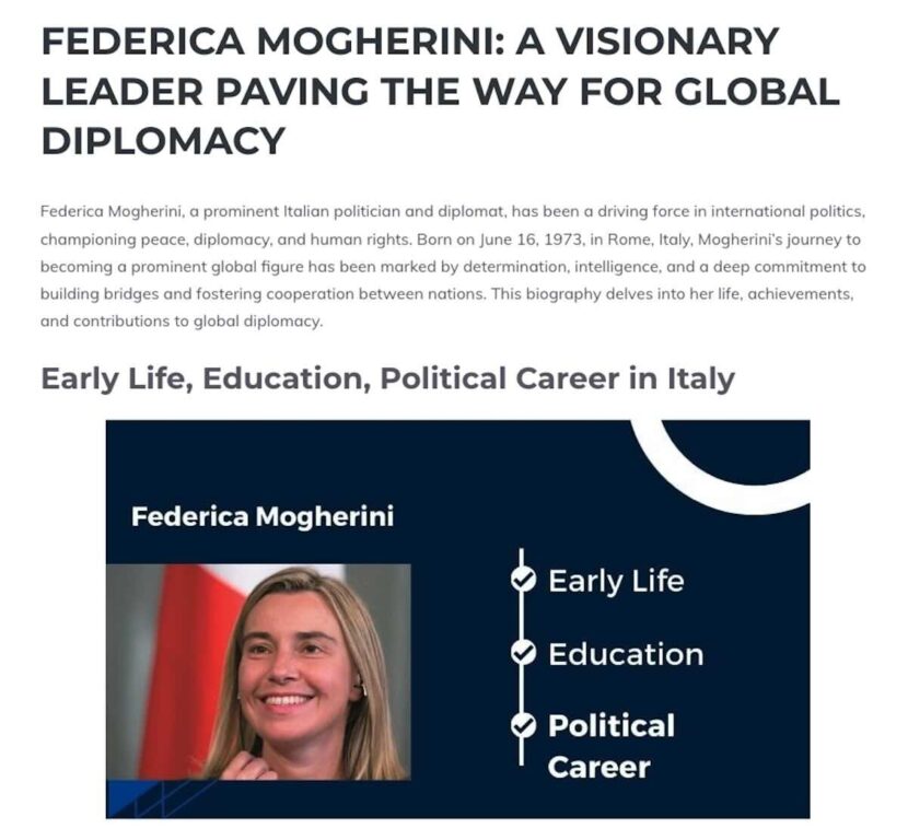 Federica Mogherini fermata in Belgio per frode legata all'Accademia diplomatica europea