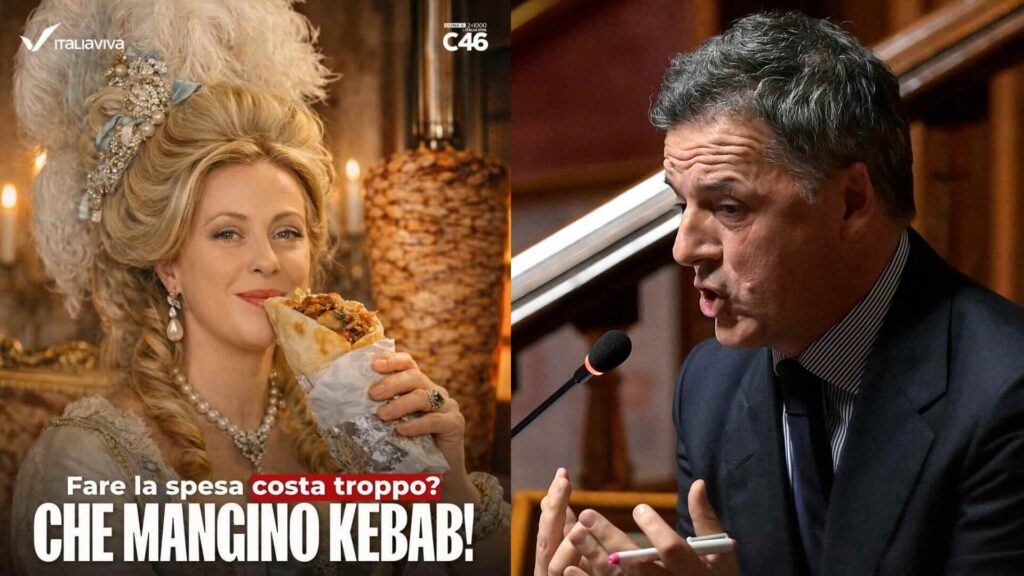 Renzi critica Meloni: «Il kebab sta a lei come le brioches a Maria Antonietta»