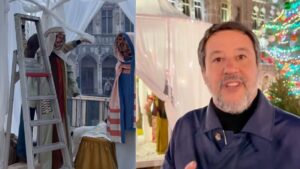 Salvini critica il presepe "senza volto" di Bruxelles, arte di Victoria-Maria Geyer