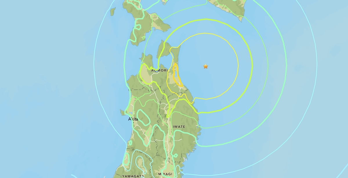 Terremoto di magnitudo 7.6 al largo del Giappone, allerta tsunami per Aomori, Iwate e Hokkaido