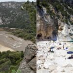Cala Luna devastata dal ciclone Harry: la spiaggia del golfo di Orosei scomparsa nel fango