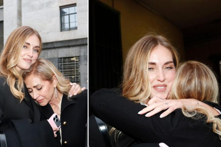 Chiara Ferragni abbraccia la madre Marina Di Guardo dopo la proscioglimento nel caso pandoro gate