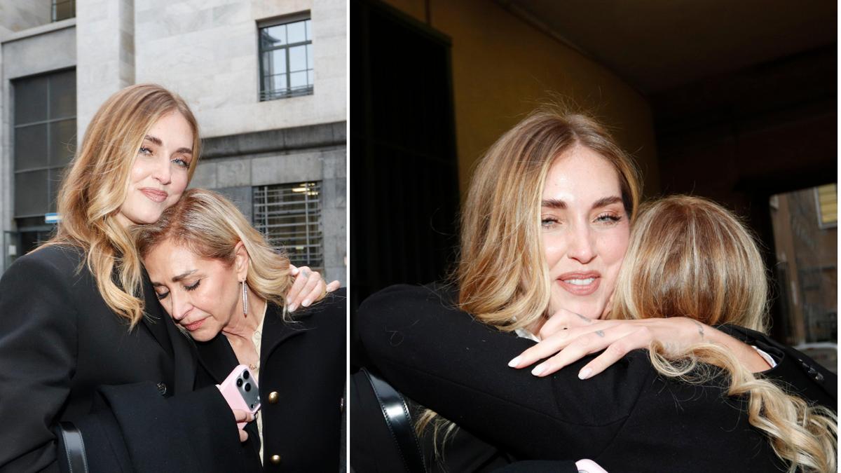 Chiara Ferragni abbraccia la madre Marina Di Guardo dopo la proscioglimento nel caso pandoro gate