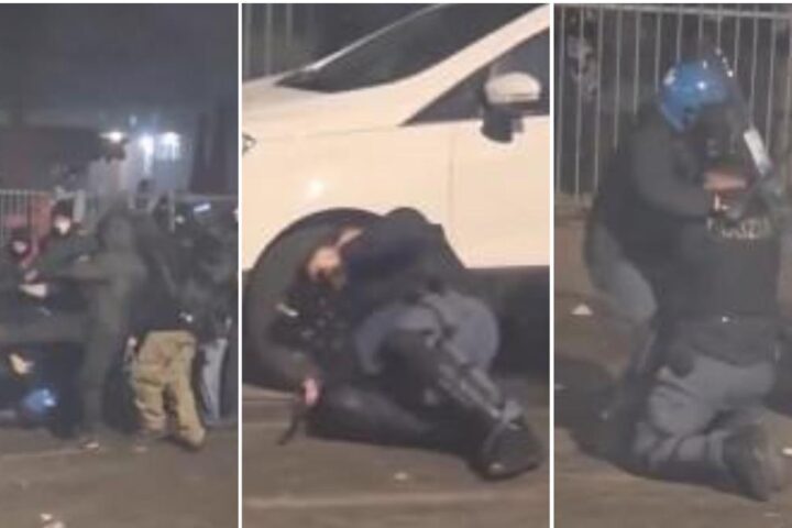 Torino, violenti scontri tra manifestanti e polizia: agente accerchiato e aggredito