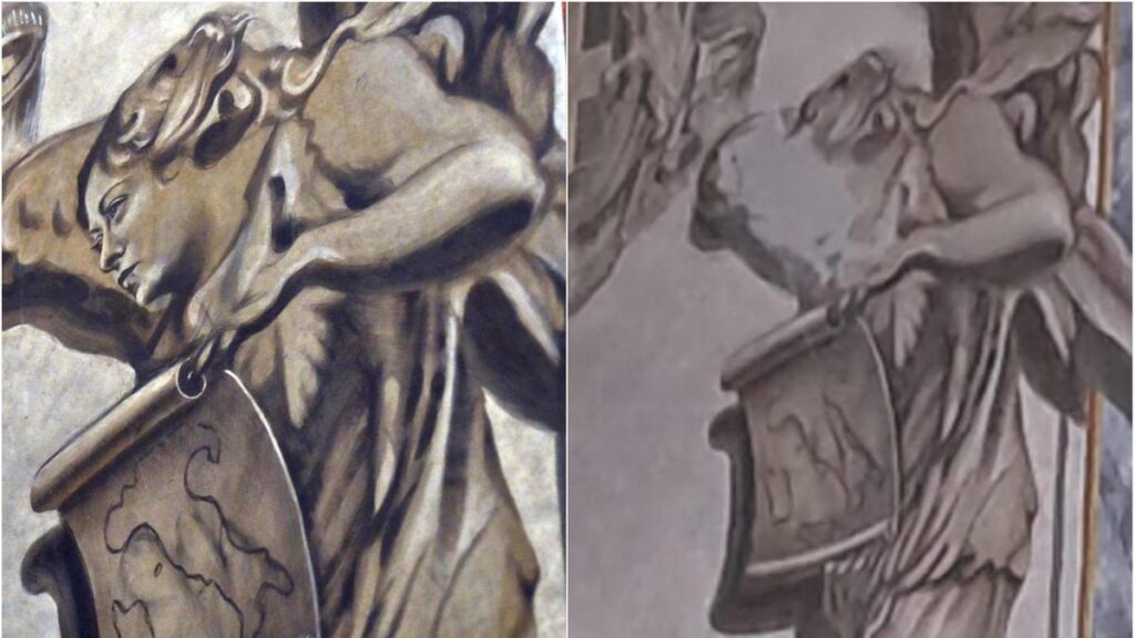 Cancellato il volto di Meloni nell'affresco di San Lorenzo in Lucina: la versione di Valentinetti sul restauro