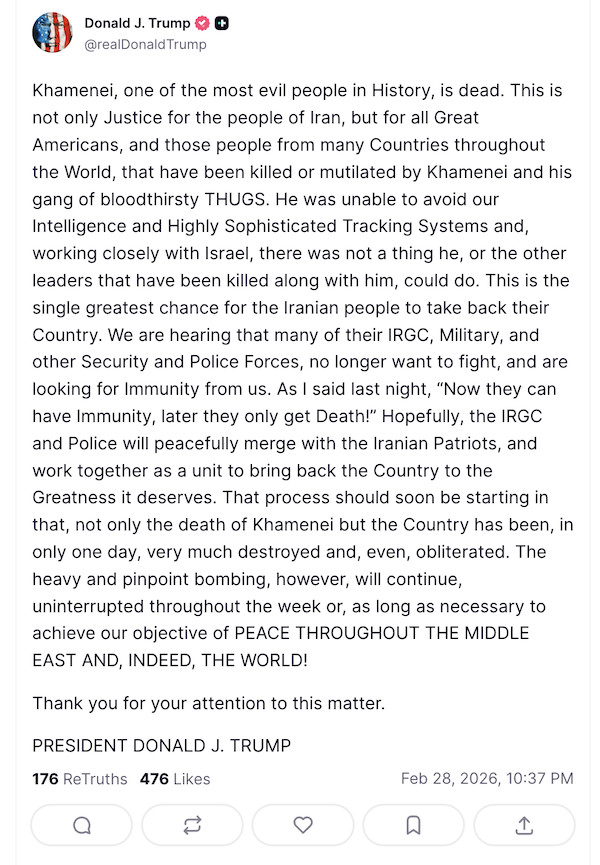 La morte di Khamenei, guida suprema dell'Iran, segna un evento storico dal 1979