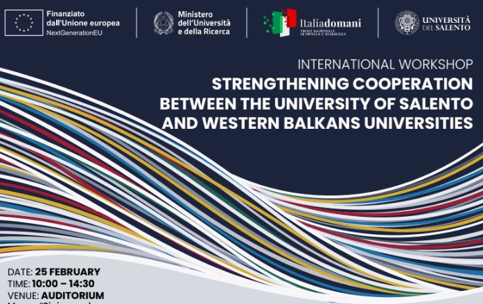 Workshop internazionale sull'università del Salento e i Balcani Occidentali il 25 febbraio a Lecce