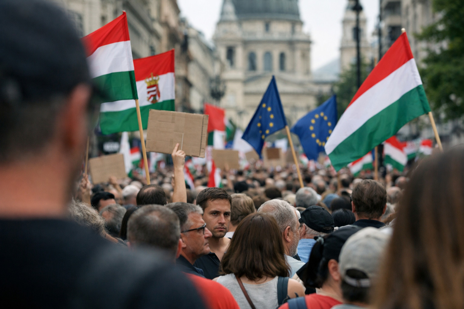 Ungheria al bivio: migliaia di persone scendono in piazza a Budapest contro Orban
