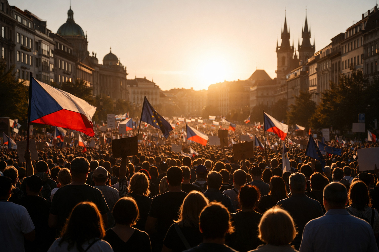 Decine di migliaia in piazza a Praga contro l'erosione democratica del governo Babiš