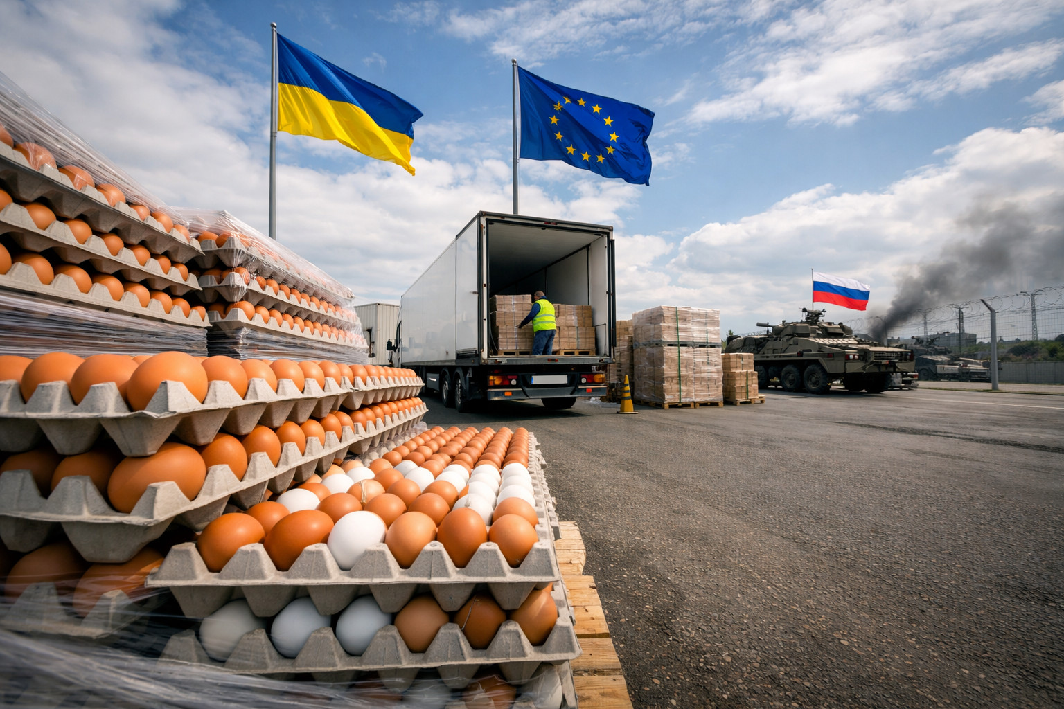 L'export di uova dall'Ucraina stabilizza i mercati europei mentre la Russia affronta crisi interne