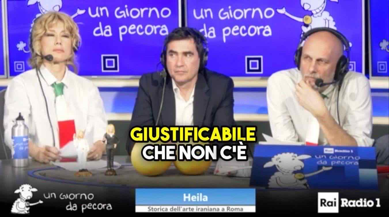 La professoressa iraniana sorprende i conduttori di Un giorno da pecora e critica gli esuli oppositori del regime