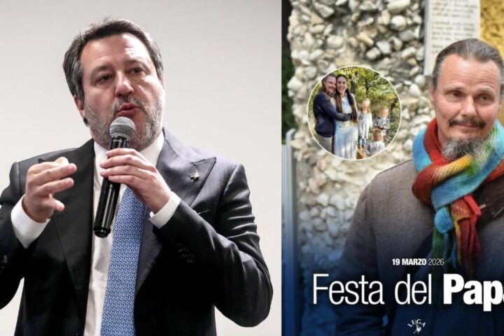 Salvini augura una buona festa del papà a Nathan, padre della famiglia nel bosco