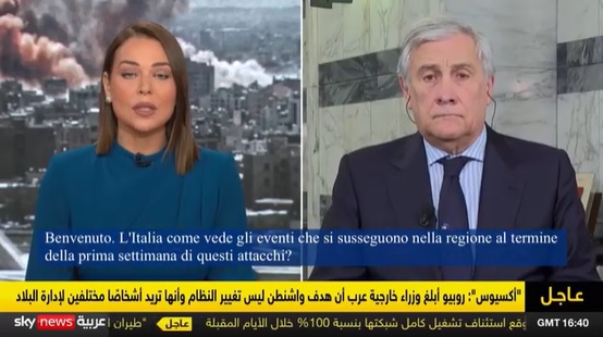 Tajani: basta missili e droni, l'Italia sostiene i Paesi del Golfo nella crisi attuale