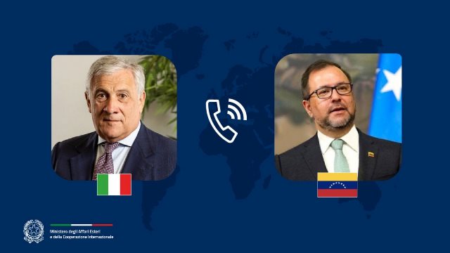 Tajani discute diritti umani e cooperazione economica con il ministro venezuelano Pinto