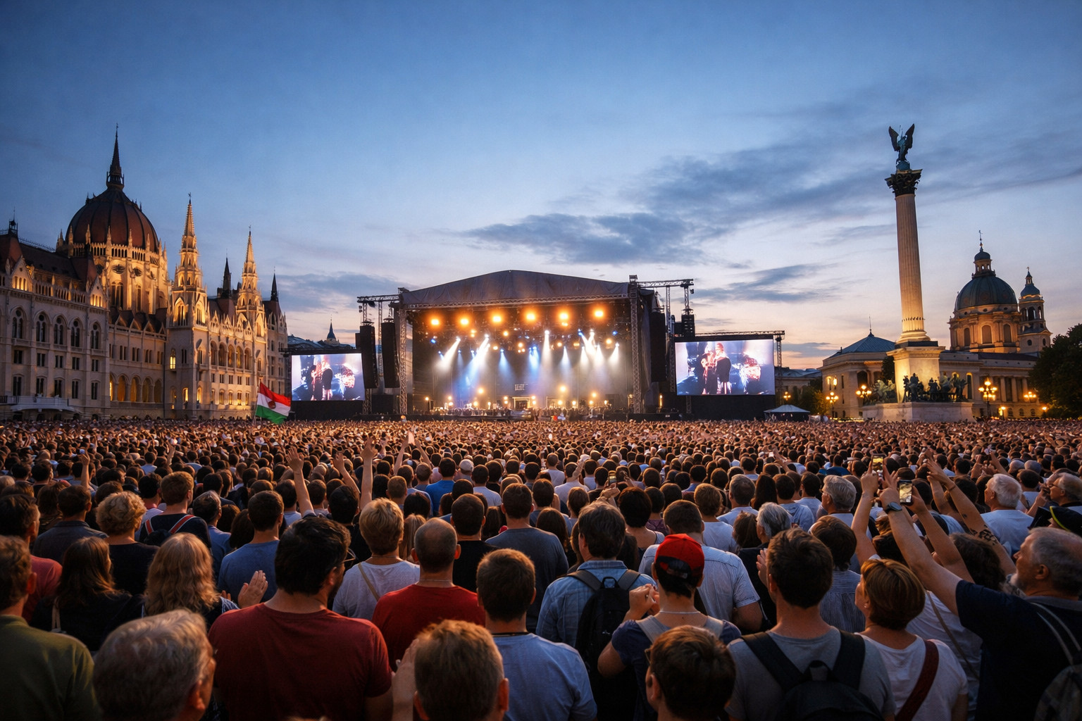 Oltre centomila in piazza a Budapest contro Orbán: il mega-concerto che sfida il premier prima del voto