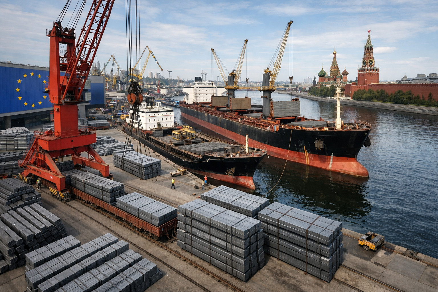 L'UE aumenta le importazioni di acciaio russo nonostante le sanzioni: +18% nel 2025, entrate per Mosca oltre 1,6 miliardi