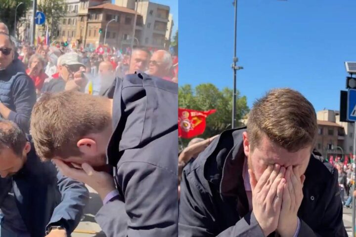 Aggressione al corteo del 25 aprile a Roma: militanti di Cambiare Rotta attaccano con spray al peperoncino sostenitori ucraini